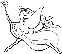 A coloring page of fairy godmother